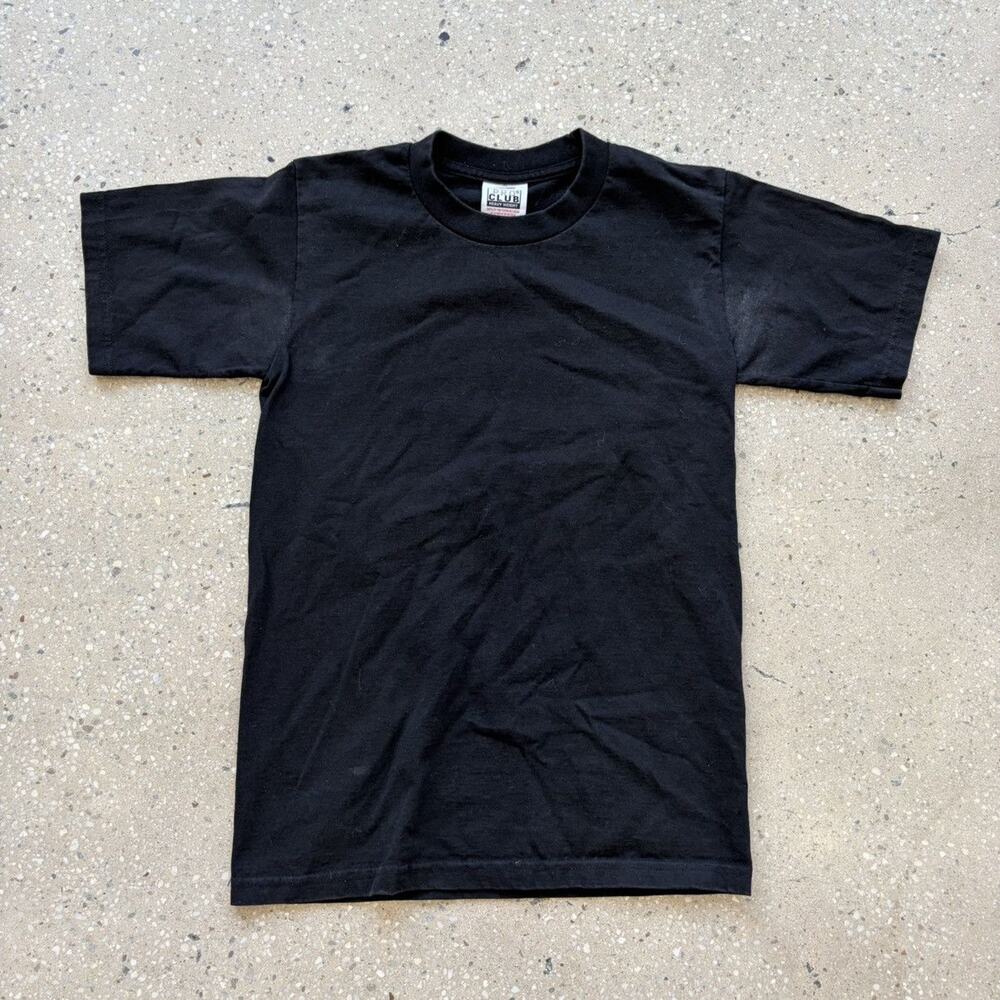Vintage 90s Pro Club Black Heavyweight Blank Cotton T-Shirt